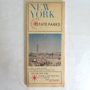 VINTAGE 1964 NEW YORK WORLD’S FAIR STATE PARKS TRAVEL MAP BROCHURE
